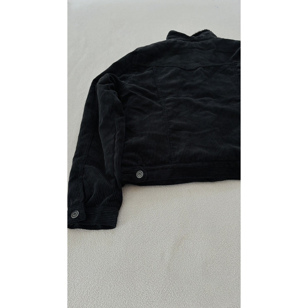 Ashley By 26 International Black Corduroy Jacket with Black Sherpa Collar Large - Picture 12 of 16